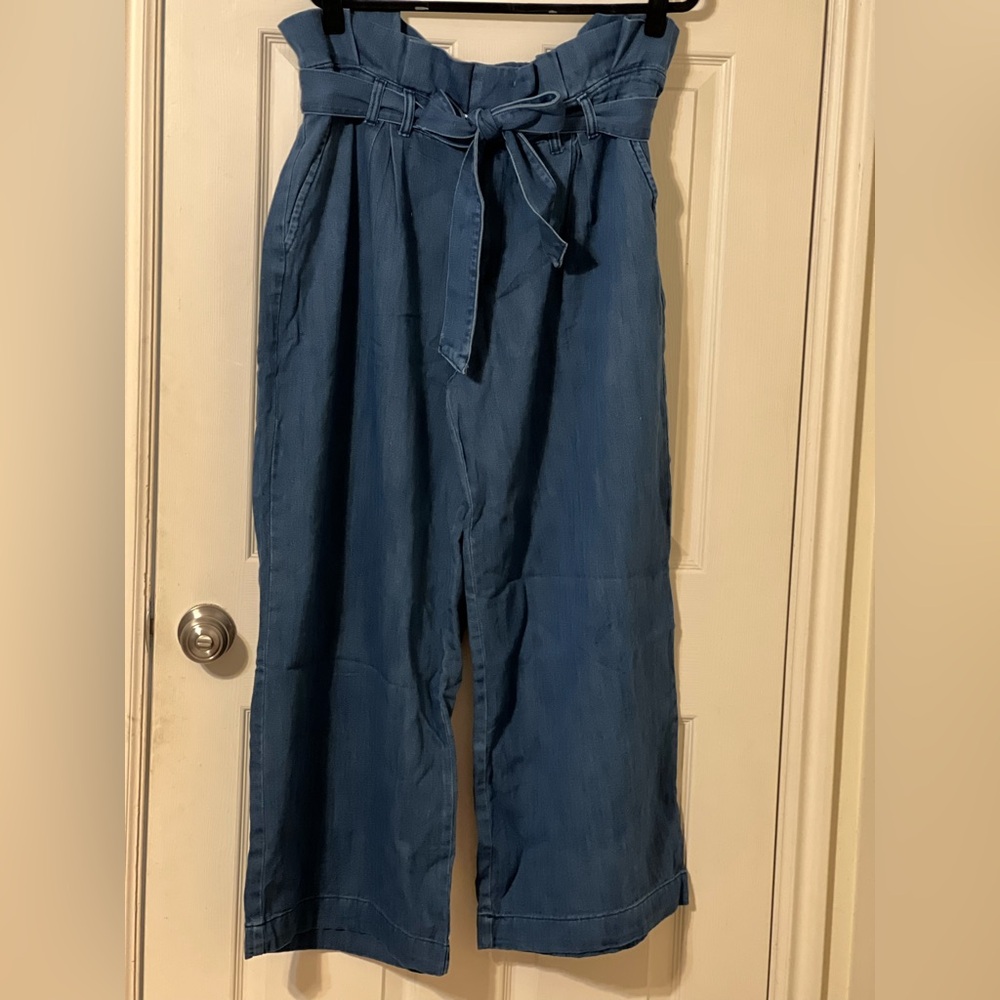 Wide Leg Blue Pants